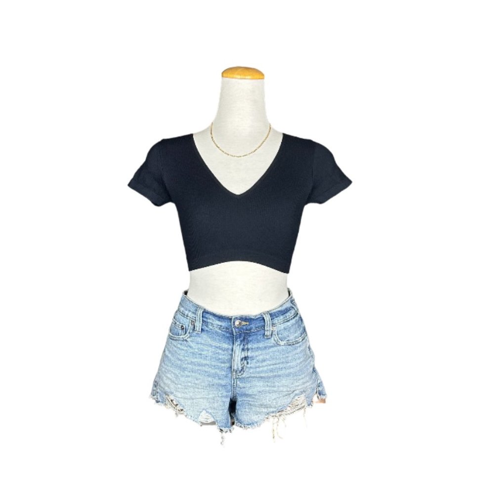 NWT GARAGE seamless micro-cropped tee | multiple sizes | black